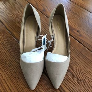 NWT Old Navy Taupe Suede D’Orsay Pumps